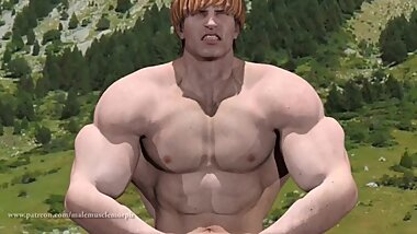 Brian grows huge_male muscle growth animation