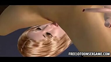 3d cartoon of two sexy teen babes licking each other