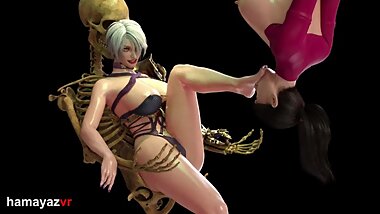 Ivy punishes hanging Taki with her feet