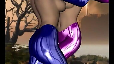 3d sci fi hentai babe in a skin tight catsuit