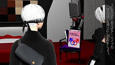 [Pompurin] Nier 2B / 9S parody (3d animation, Japanese audio)