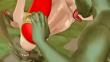 Princess alone in the woods gets ravaged