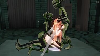 [CM3D2] SAO Hentai - Asuna Gets Enslaved By Goblin Hoard
