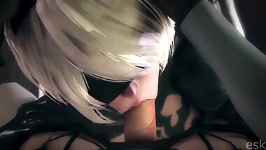 2B X Kaine Blowjob - esk-0