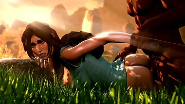 Slow and Sensual Black Sex of Lara Croft during Excavation Tomb Raider