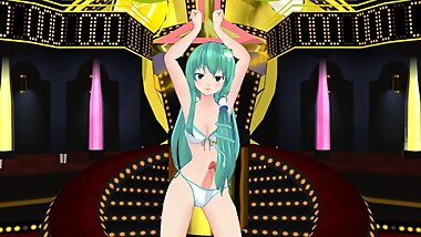 [3D MMD Futanari] Futanari Sanae Dance & Dick Growth HQ by Monmusumonmusu