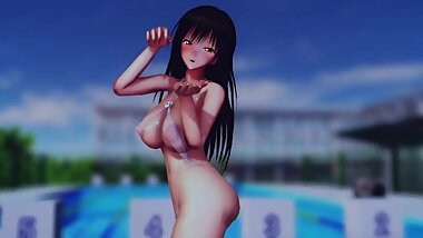 Yui Saimi - Harenchi Mizugi Hen White swimwear (To Love Ru MMD 3D)