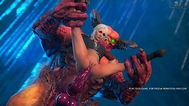 Ugly heavy monsta fucks girl in standing pose, from witcher porn parody #1