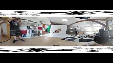 Supergirl Izzy Delph 3DVR360 video backstage from shoot before masturbation