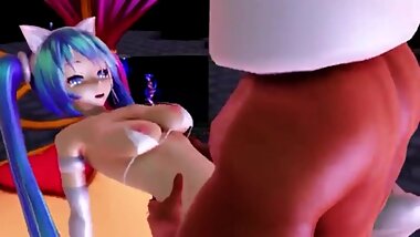 [MMD] R-18 Nekomimi Switch - Miku + Sex