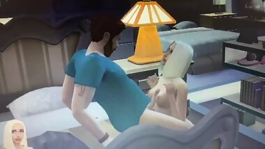 Sims 4 Lightskin Ebony, White Man. Anal play, Anal Sex and Blowjob. Sexy