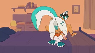 Furry Wolf bunny blowjob