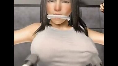 3D uncesored big tits babe is fucked by machine and big cock