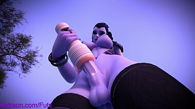 Widowmaker using her Fleshlight