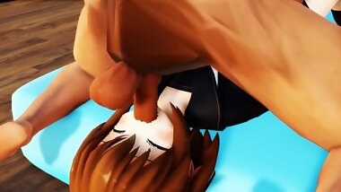 mmd fumitsuki throat fucking