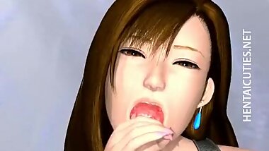 Sweety 3D hentai babe swallows warm sperm