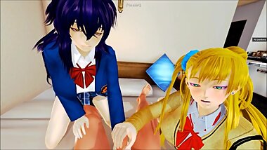 Galko teaches Okako about sex (Honey Select: Oshiete! Galko-chan)