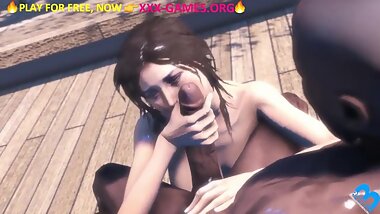 Outdoor hard sex with black in adult game