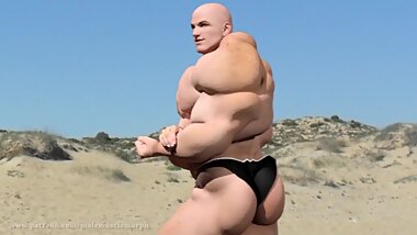 Matt and Brian grow huge together_male muscle morph animation