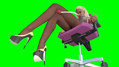 3D girl teases cock with her legs