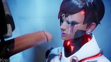 Overwatch Sombra blowjob and facial by KreiSake