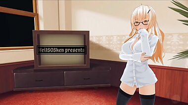 3DHentai While the guy is at work,I decided to masturbate,but he came early
