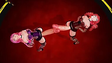 [3D MMD Futanari] Futanari Luka & Teto Dance HQ by Monmusumonmusu
