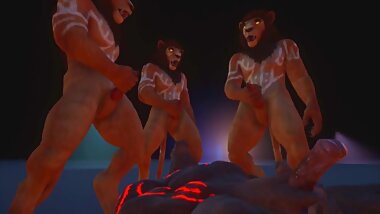 3 leones y 1 minotauro / 3 lions and 1 minotaur