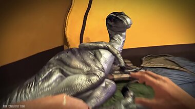 Blue in : Jurassic Camping _ Raptor sex animation