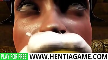 3D hentia Girl face Fucked Monster Cock