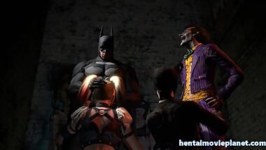 Batman, Joker, Harley Quinn & Catwoman