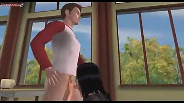 3D animation glasses slut