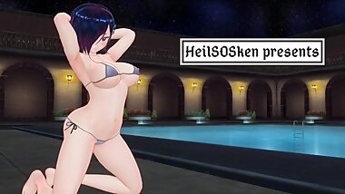 3D Hentai (FFM) "Vulgar pool party"