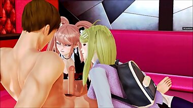 Junko and Kaede team up against you (Honey Select: Danganronpa)