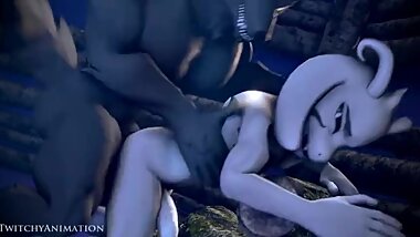 ice wolf + asriel dreemurr anal
