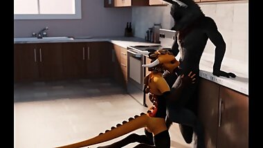 The dragon and the canine (furry hentai)