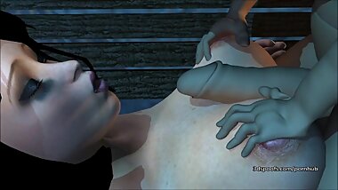 Snow bitch takes a good dwarven fuck in all holes