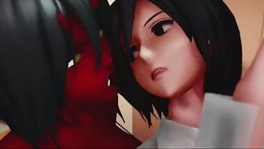 [MMD R-18] Mikasa Ackerman Fucked by Her Futa Demon Clone