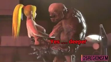 Monster drills booty babe with giant cock