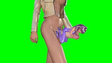 3D walking dickgirlbeauty with pretty companion