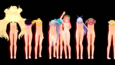 MMD Nude Girls - One. Two. Three