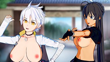 Senran Kagura - Futa Homura X Miyabi 3D Hentai