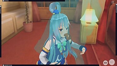 [CM3D2] KONOSUBA HENTAI - AQUA GETS HER ASS FUCKED