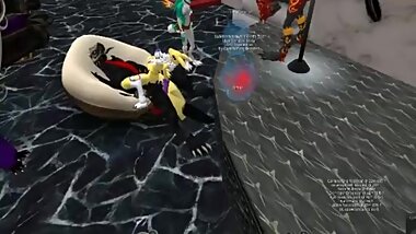 Renamon in Makelove with a black draconians in club