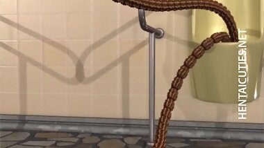3D hentai slave in s gives head