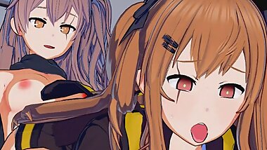 Girls' Frontline - Futa UMP45 X UMP9 3D Hentai
