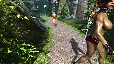 TES5 Skyrim My Own Mod Build Gameplay With Half-naked Orc Girl: Sheogorath