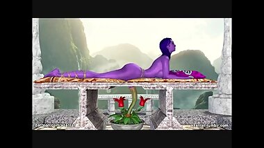 Blow Job and Cum Eating Alien Plant 3d porn game animation