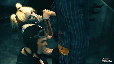 Harley Quinn and Catwoman switch partners [kawaiidetectiveenthusiast]