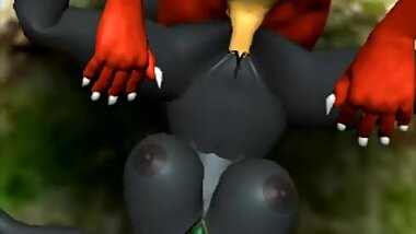 Charmeleon Fucks Umbreon's Pussy in the Forest While Being Watched